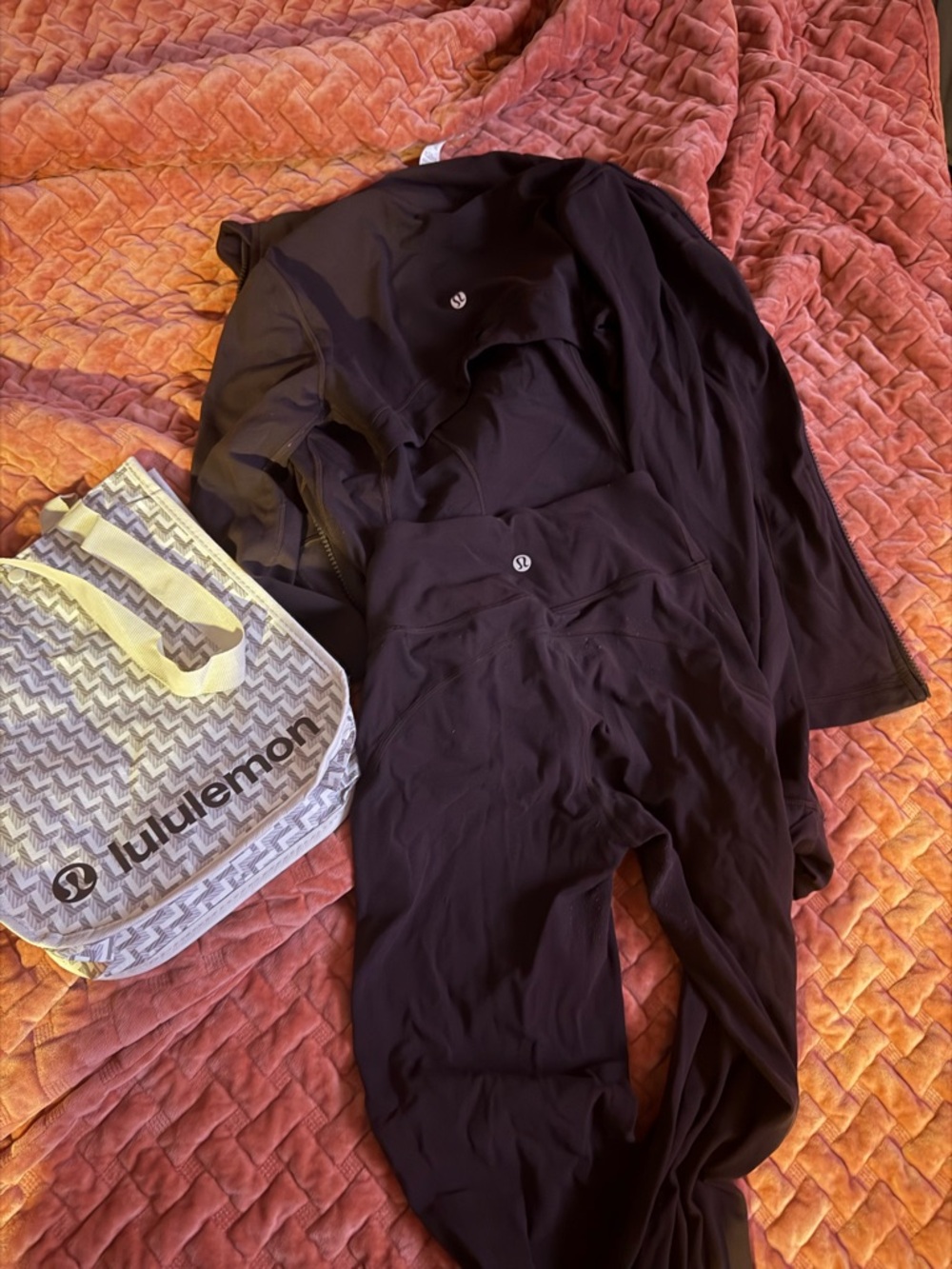 lululemon black jacket and leggings set
